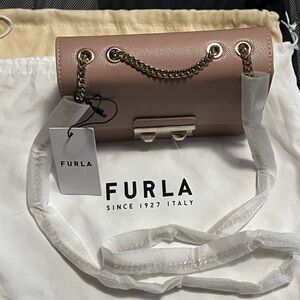 Furla Pink Crossbody Bag with Chain Detail